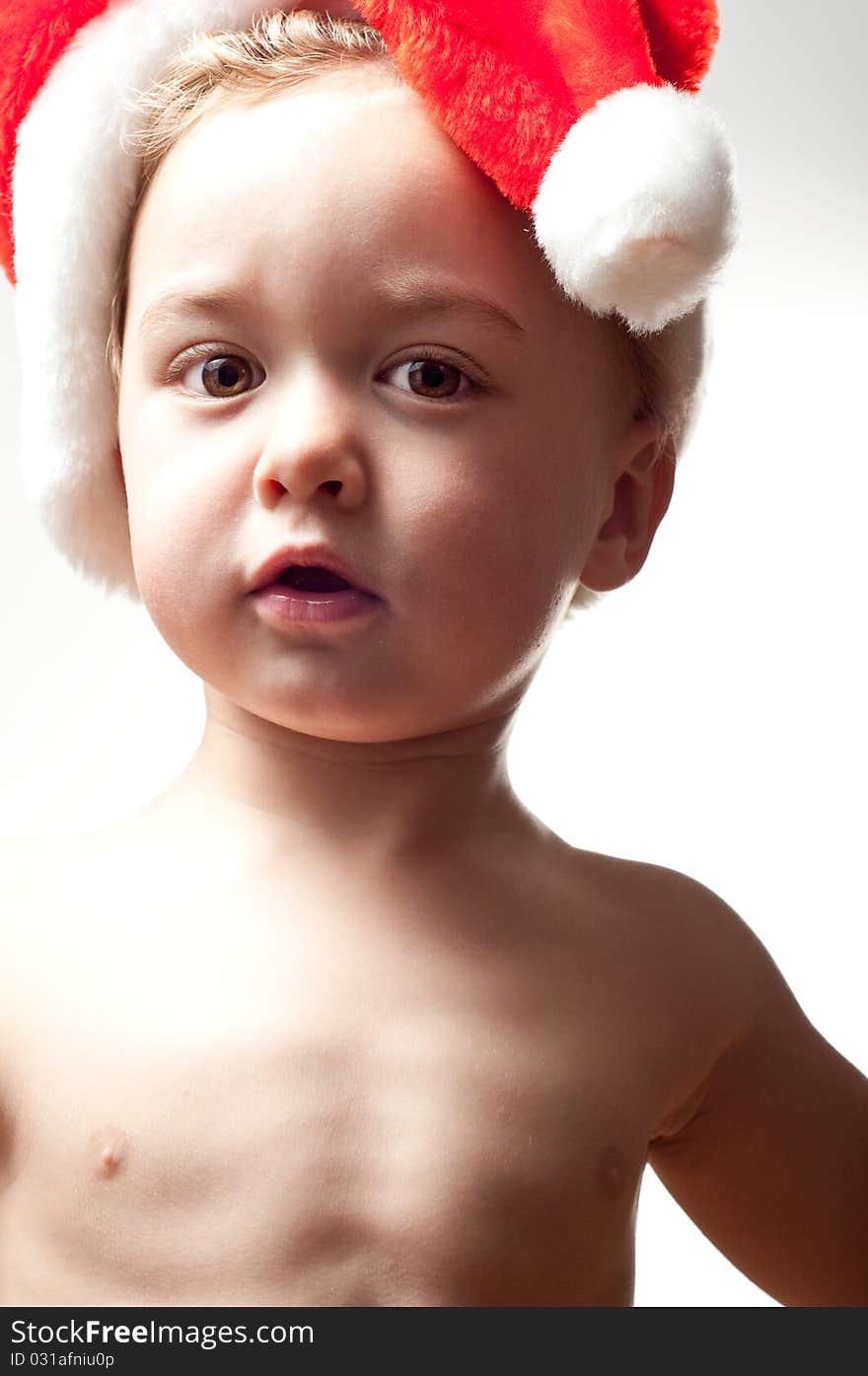 Little boy in Santa's hat. Little boy in Santa's hat