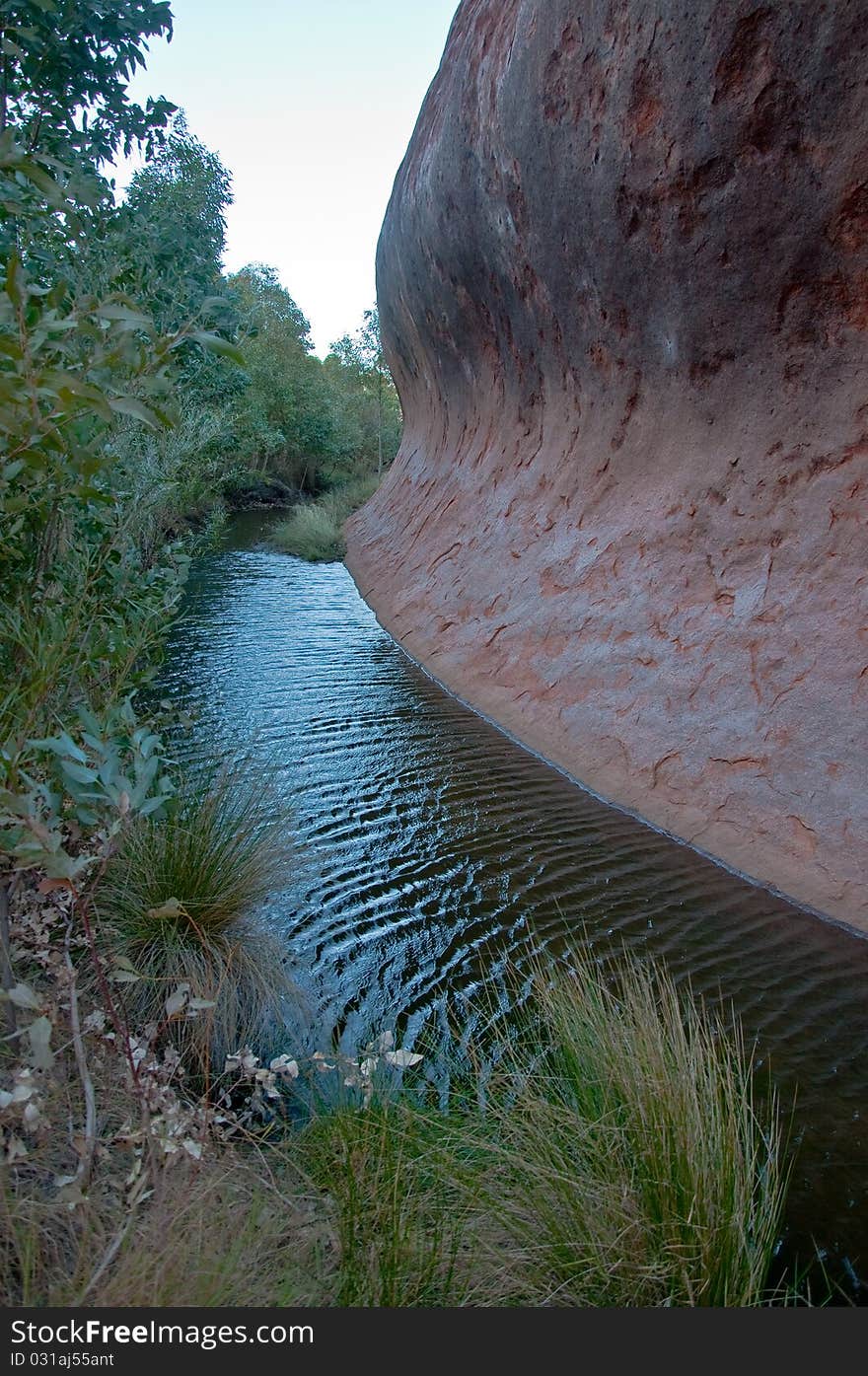 Small river in the australian red center, outback