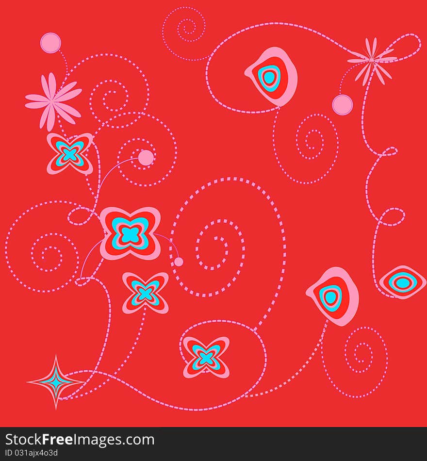 Amusing background with dotted curls. Amusing background with dotted curls