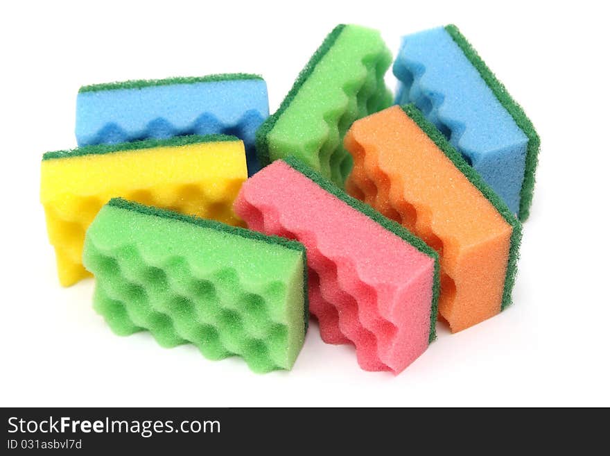 Group of multi-colored sponges