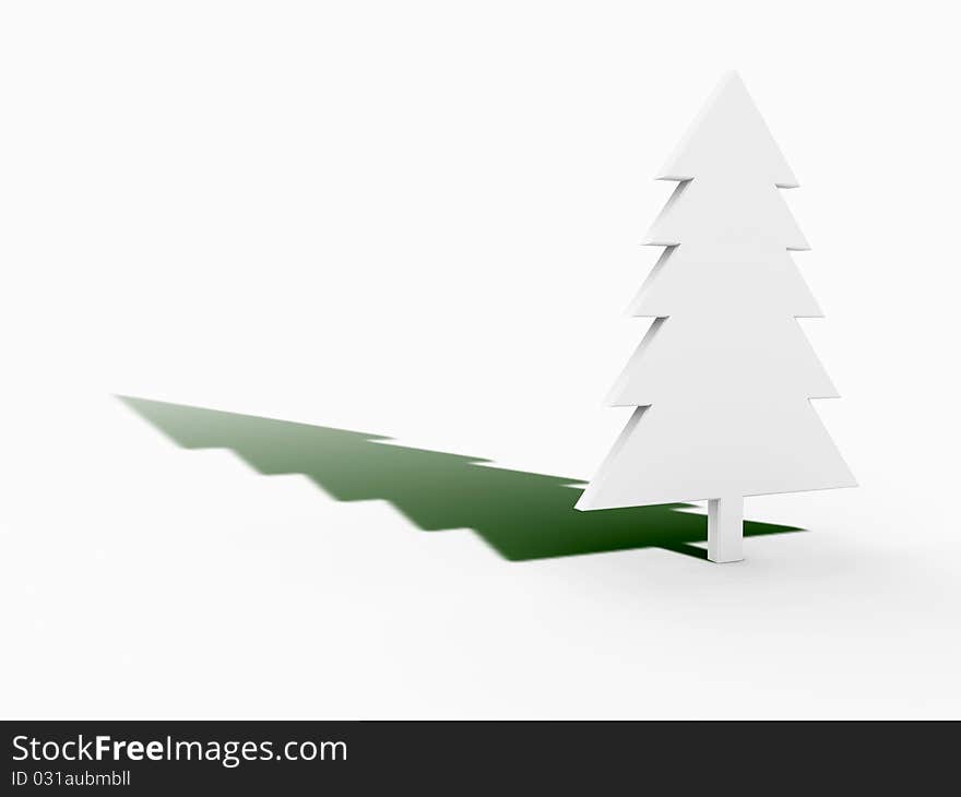 Christmas Tree With Green Shadow