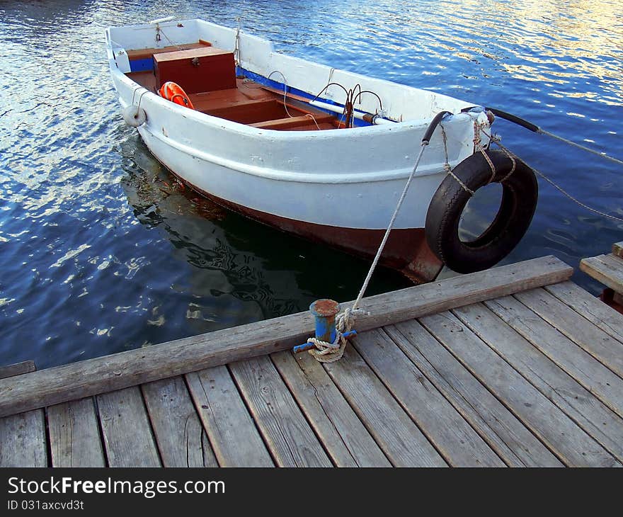 Lifebuoy in fishing boat