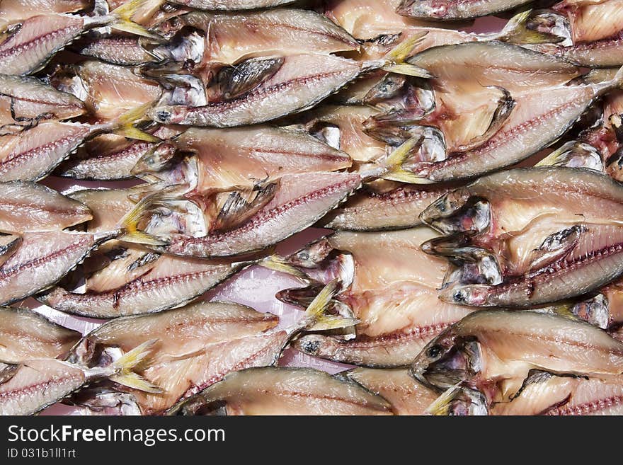 Dried fish on the market in Thailand