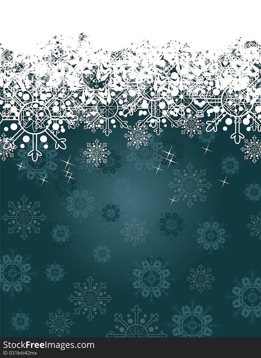 Christmas Background with the Snowflakes