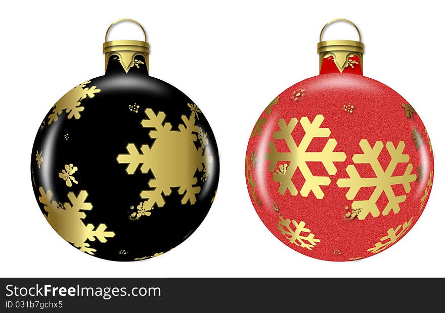 Black and red christmas balls for web