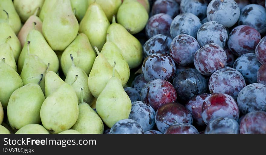 Plums and pears