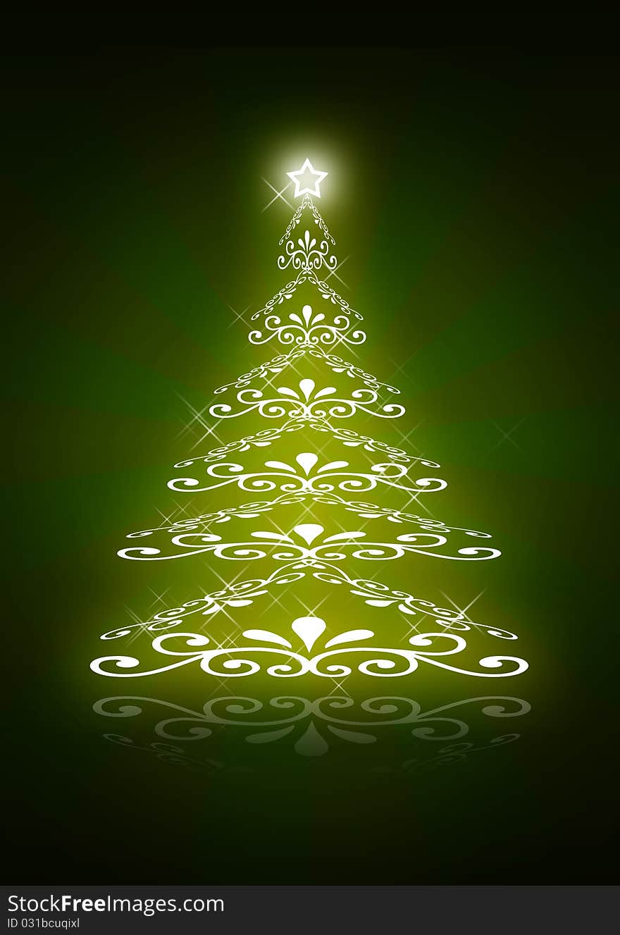 Abstract green christmas tree