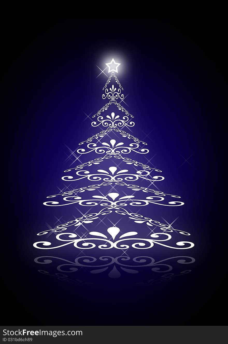 Abstract blue christmas tree background. Abstract blue christmas tree background.