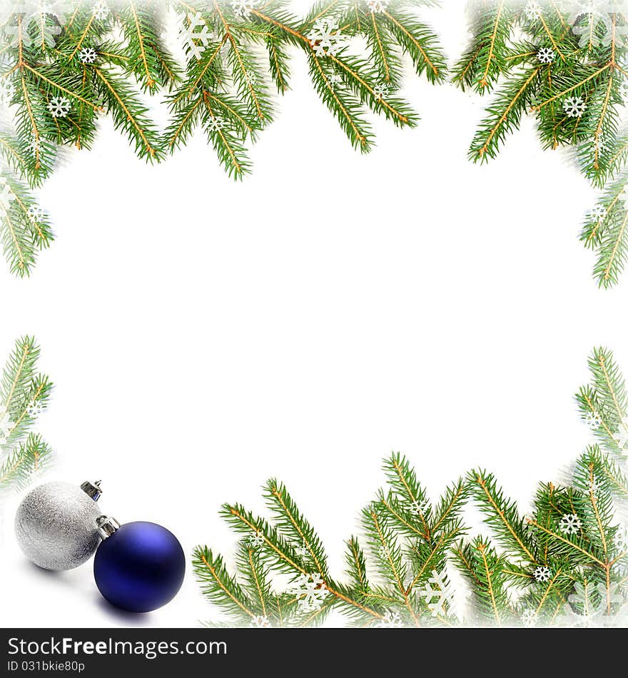 Christmas frame on white background