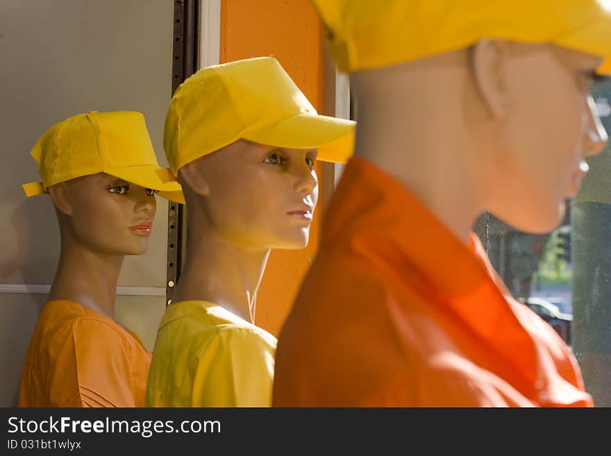 Mannequins in a shop window