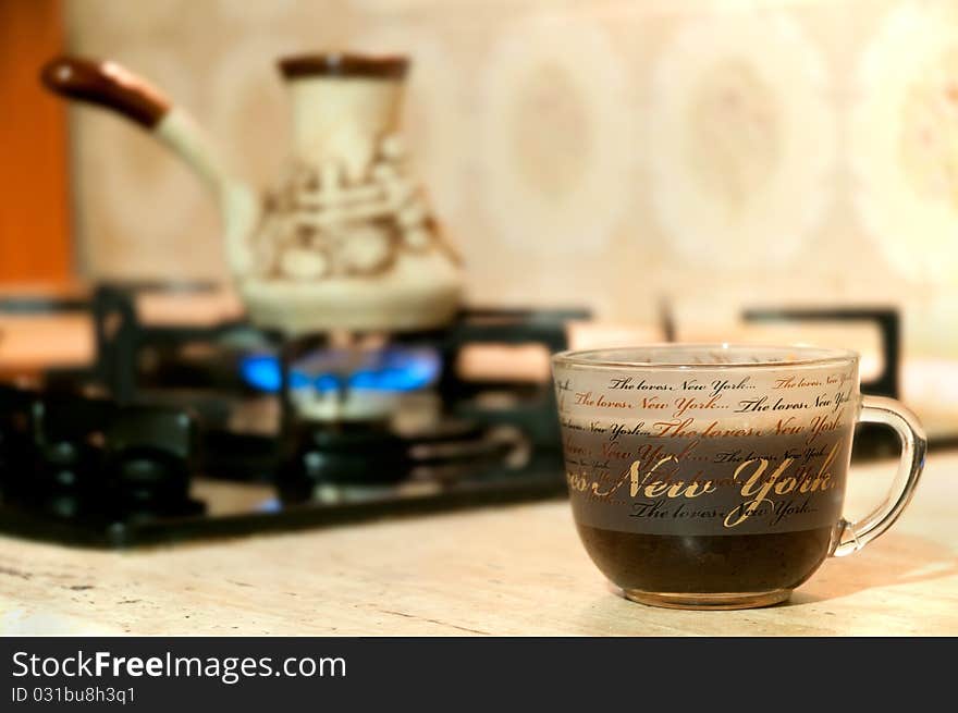 Coffee preparation in a Turk