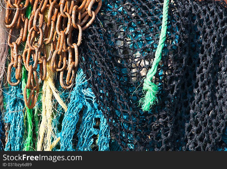 Fishing Nets and Rusty Chain