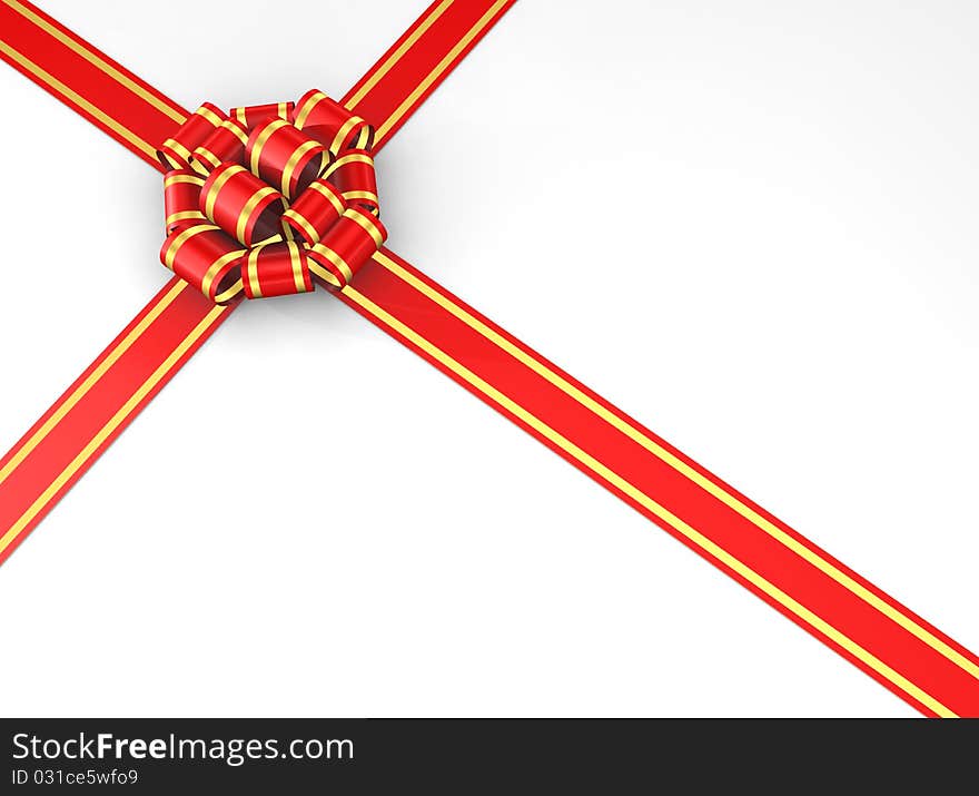 Gift box on the white background - 3d render. Gift box on the white background - 3d render