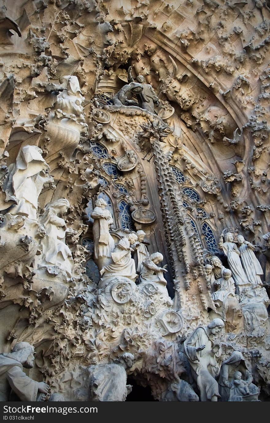 Fragment of a facade of Church of the Holy Family