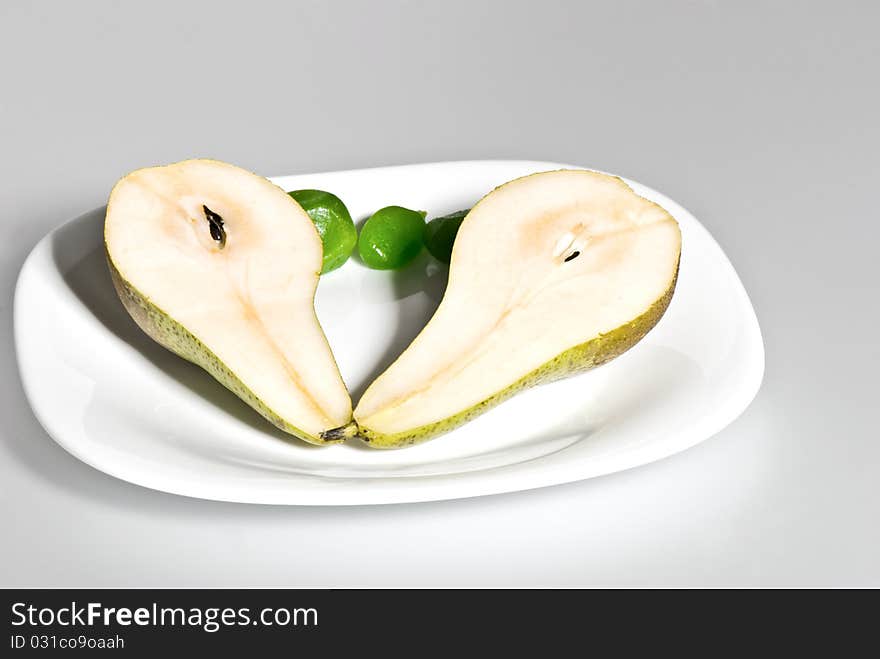 Two half of pear