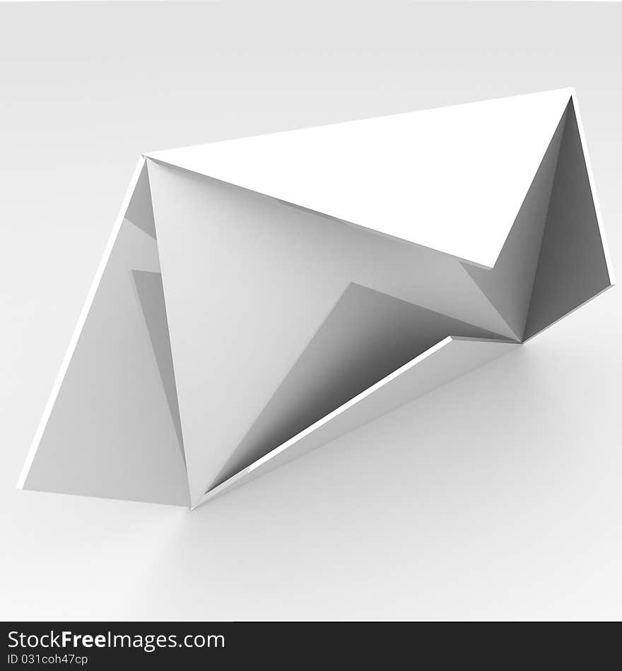 Open mailing envelope on white background