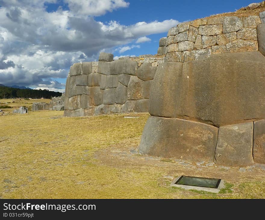 Sacsayhuaman - fortress in the north of Cusco - megalithic structures, the last stronghold of the Incas. Sacsayhuaman - fortress in the north of Cusco - megalithic structures, the last stronghold of the Incas.