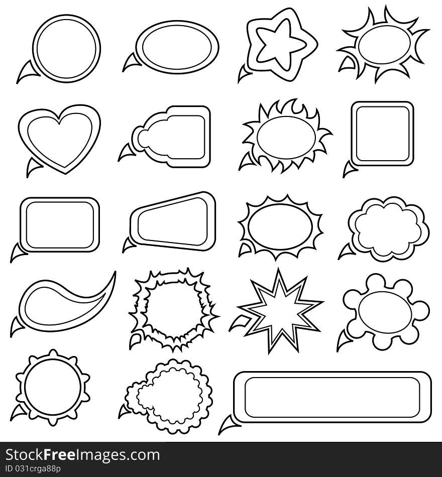 Set of talking bubble vector