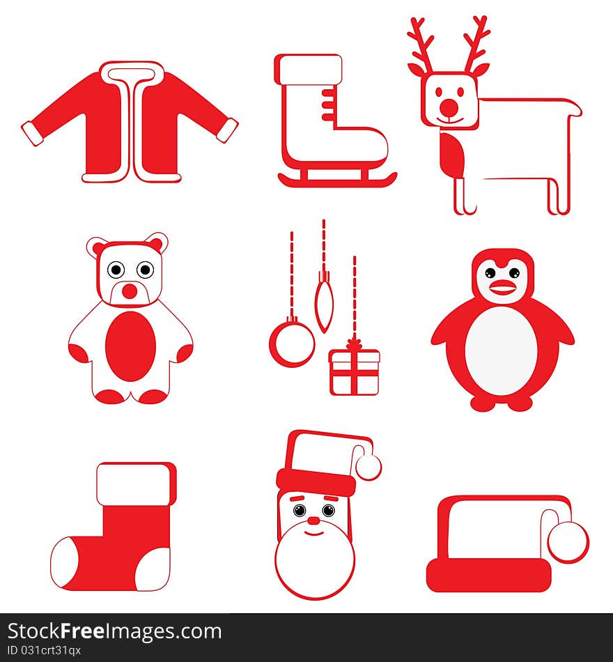 Set of christmas icon vector