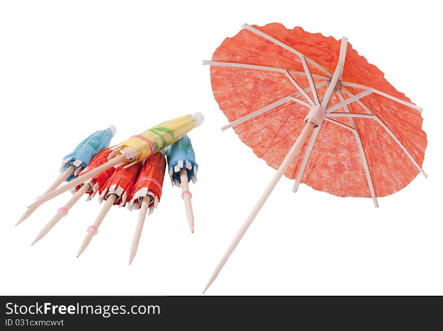 Paper umbrellas to decorate the glasses with a cocktail.