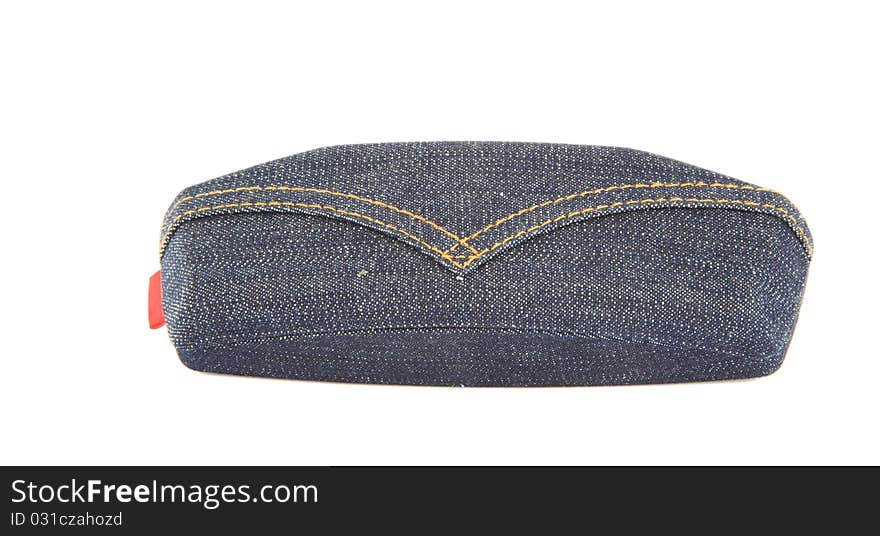 Blue jean sunglasses case