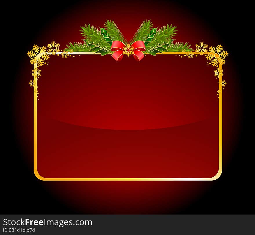 christmas background with red bow illustration for a design