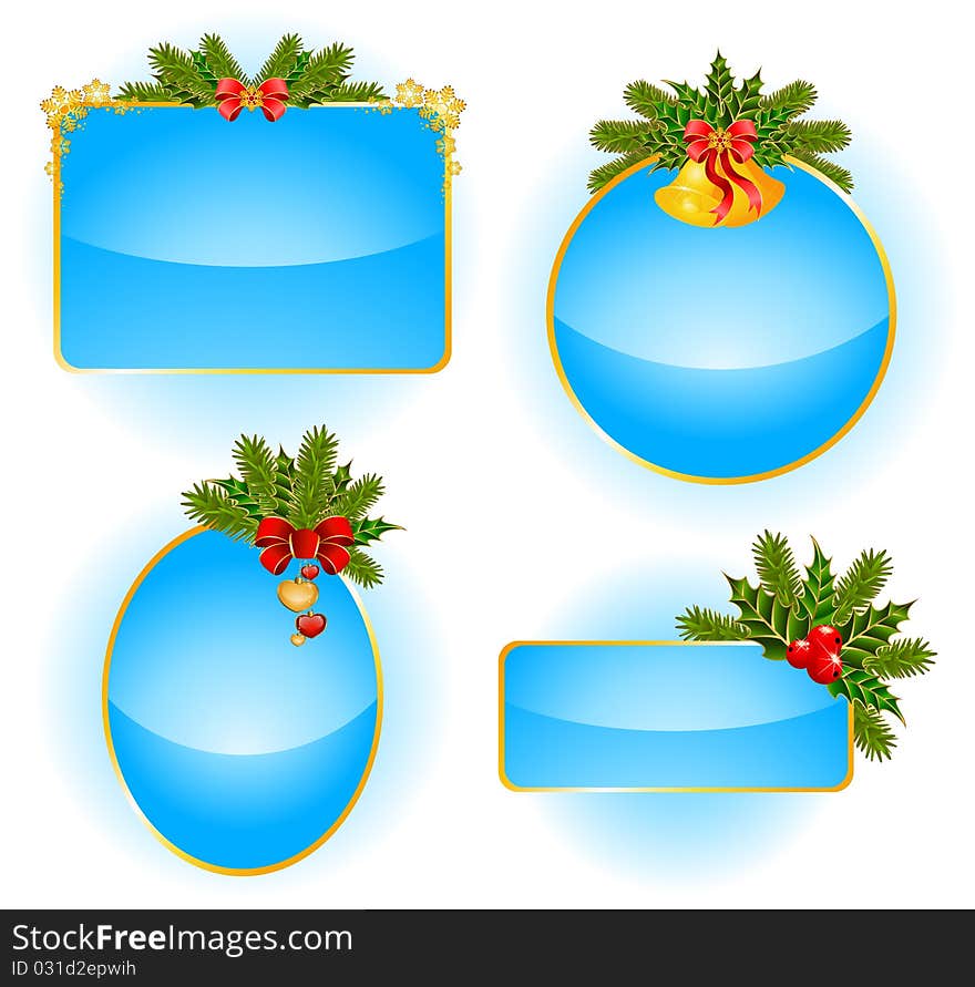 christmas set of backgrounds illustration for a design