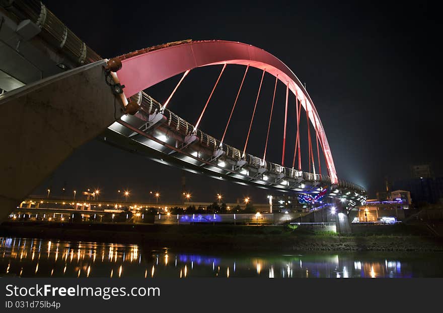 Colorful Rainbow Bridge in Taipei