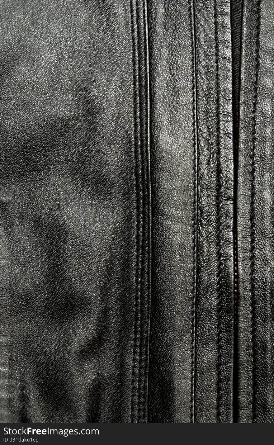 Ntural black leather texture. Studio shot