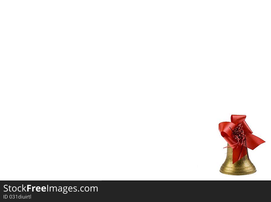 Christmas bell on white background