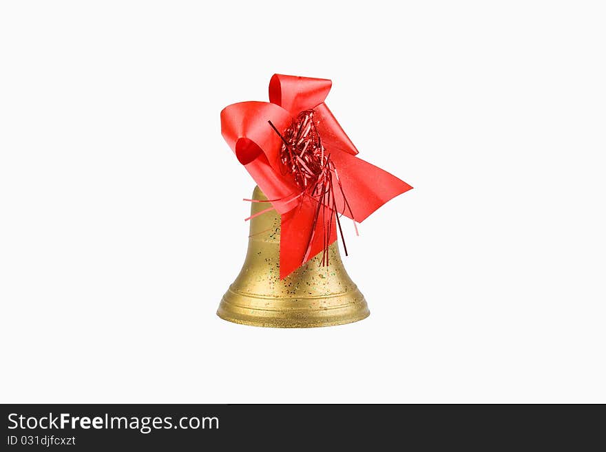 Christmas bell on white background