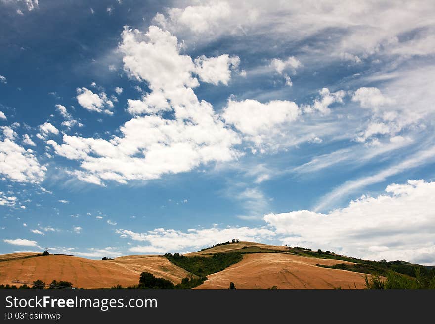 Hilly countryside of le Marche, Italy