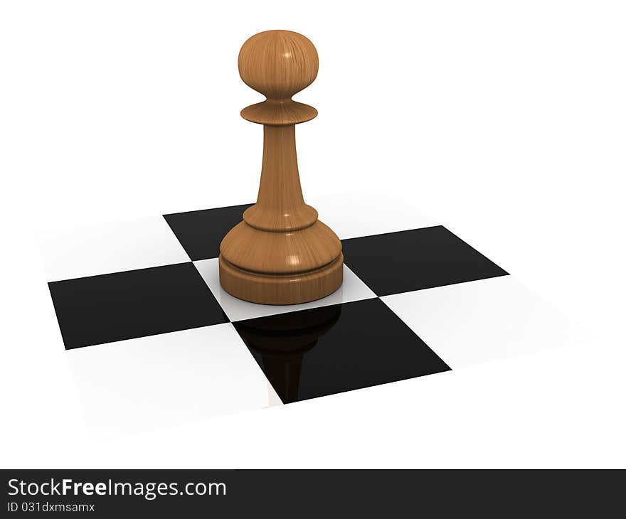 Wooden chess pawn