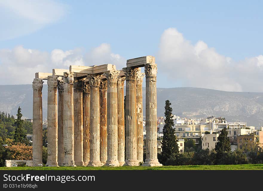 Ruins over blue sky with clouds. Ruins over blue sky with clouds