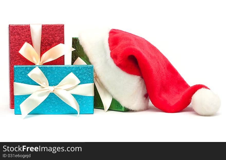 Gift Boxes And Santa Hat