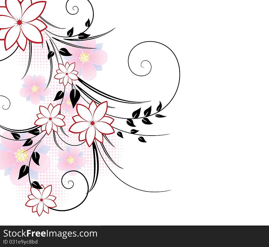 Floral background  in pastel color