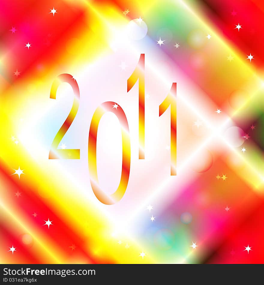 Bright colorful background to the New Year 2011. Vector illustration. eps10. Bright colorful background to the New Year 2011. Vector illustration. eps10