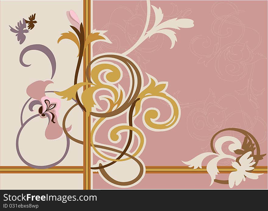 Decorative vintage border with floral ornaments. Decorative vintage border with floral ornaments