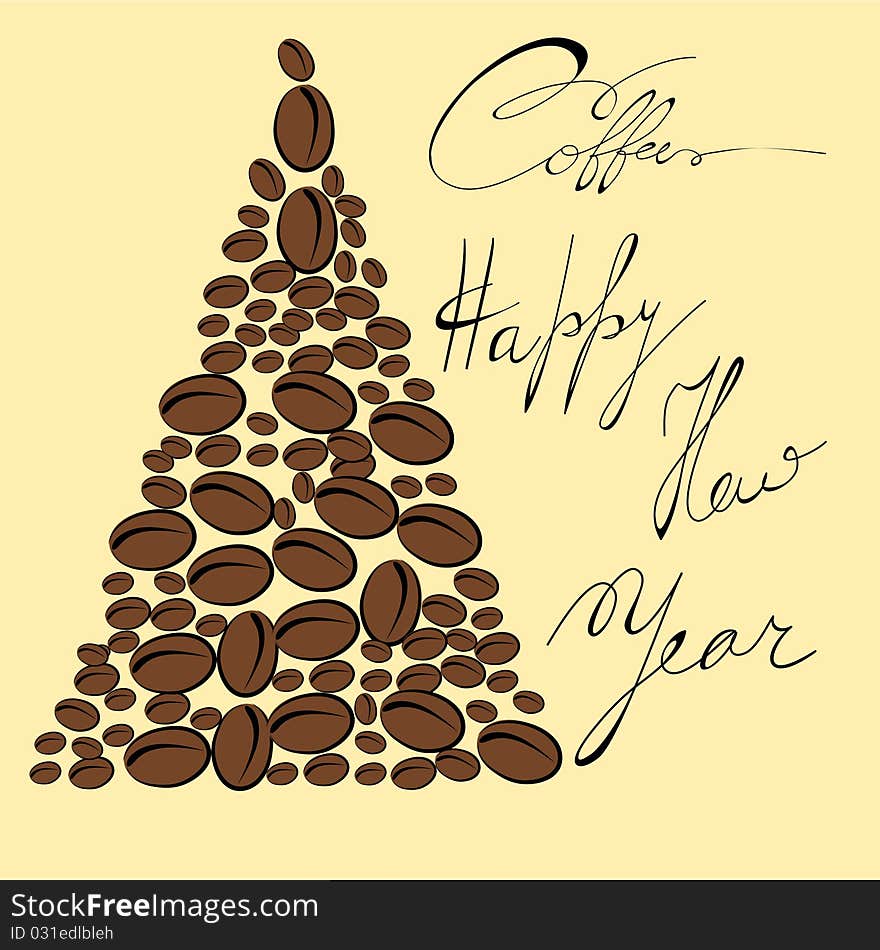 Greeting card with coffee bean