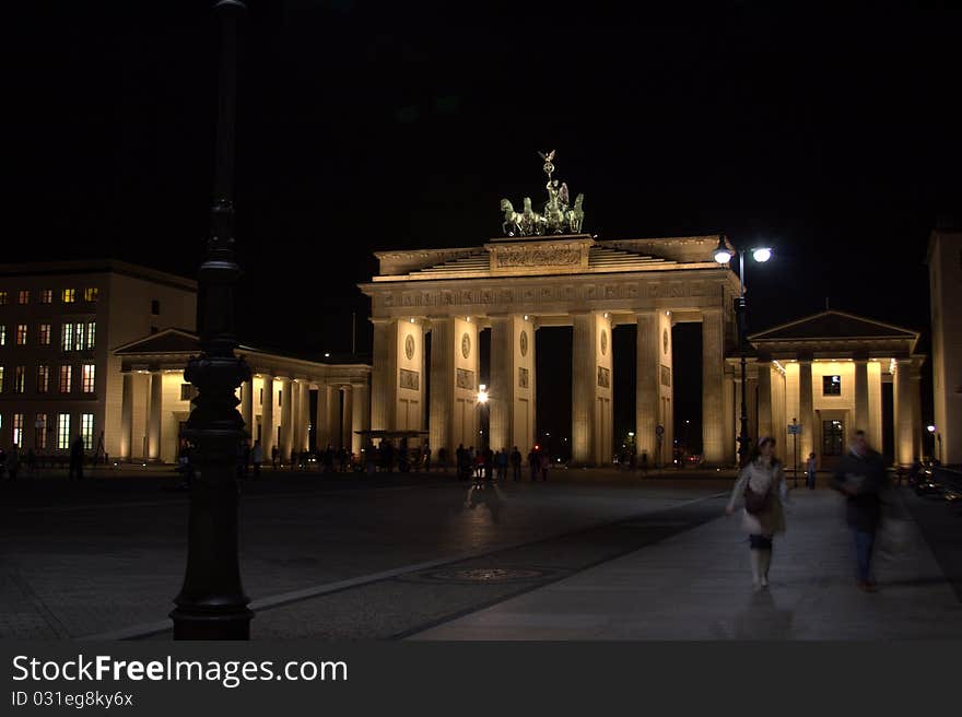 The Brandenburg Gate (German: Brandenburger Tor) is a former city gate and one of the main symbols of Berlin and Germany.