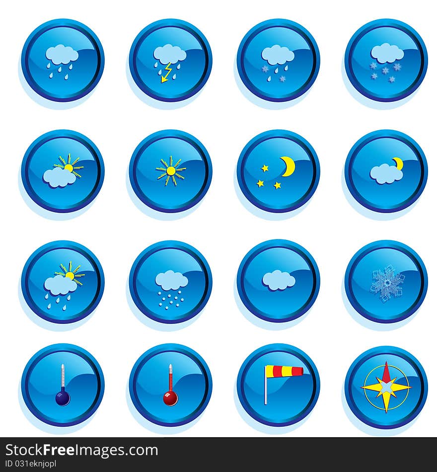 Set of weather buttons