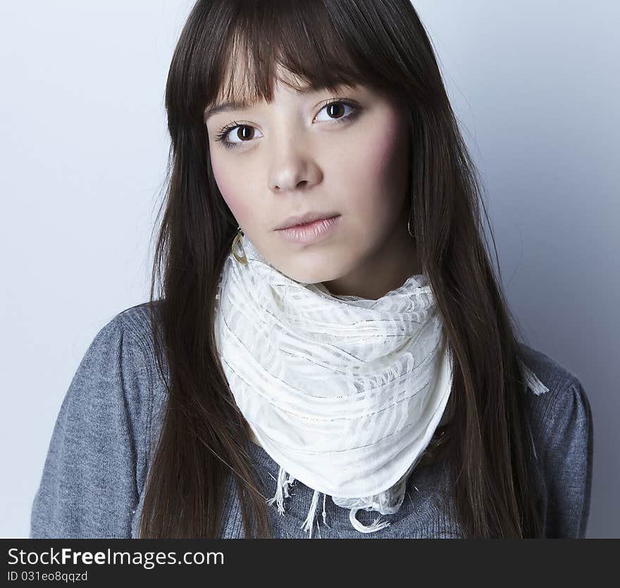 Portrait of lovely teenager girl. Photo.