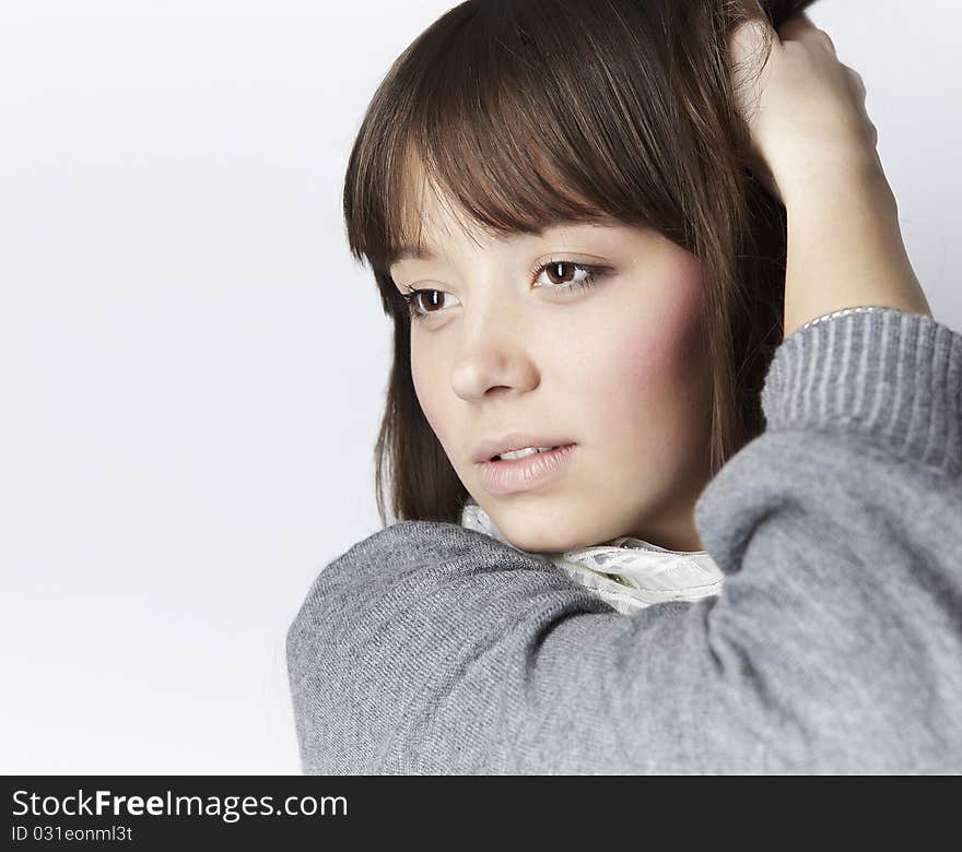 Portrait of lovely teenager girl