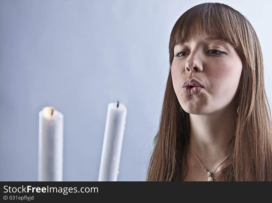 Portrait of lovely teenager girl. Photo.