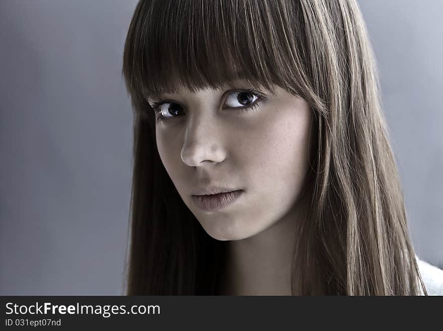 Portrait of lovely teenager girl