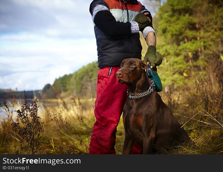 Young guy with dog