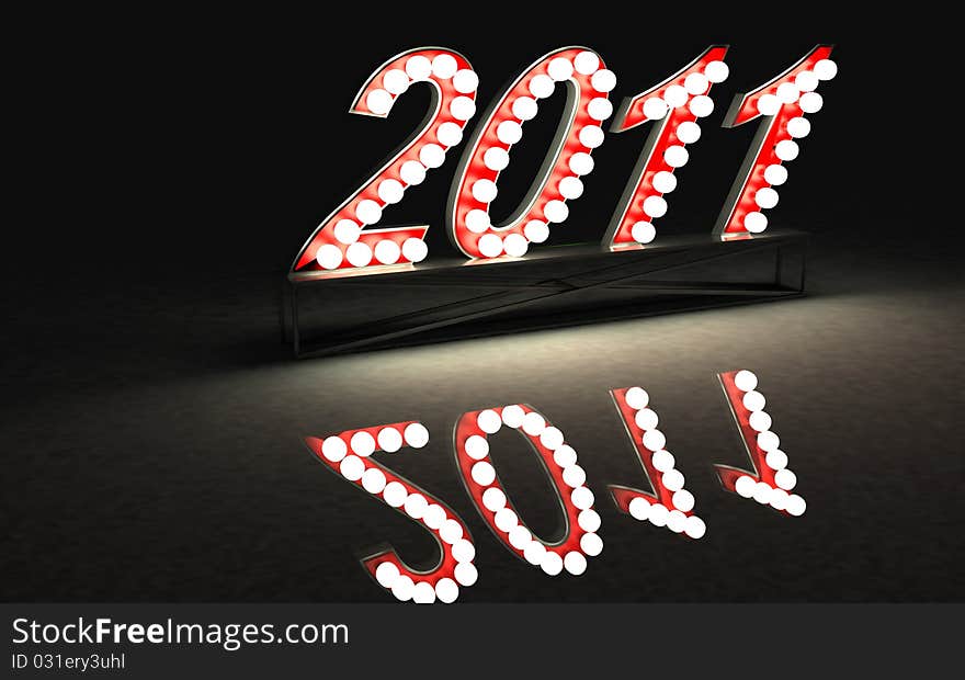 Brand new shinny sign of the 2011 year. Conceptual image of the upcoming year. Brand new shinny sign of the 2011 year. Conceptual image of the upcoming year