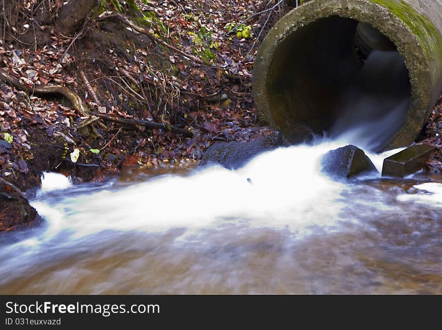 Picture of small Dam on the river. Photo.