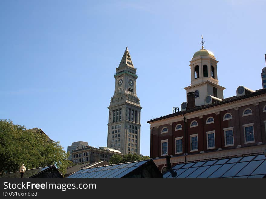 Beautiful buildings in Boston down town