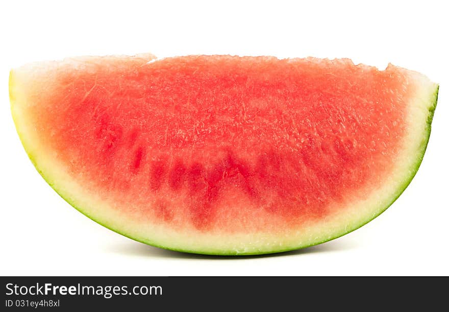 Ripe and juicy water melon slice isolated on white background. Ripe and juicy water melon slice isolated on white background